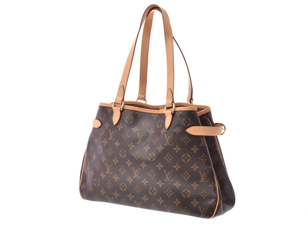 Louis Vuitton Tote Bag Leather Brown Batignolles Monogram Horizontal Brown